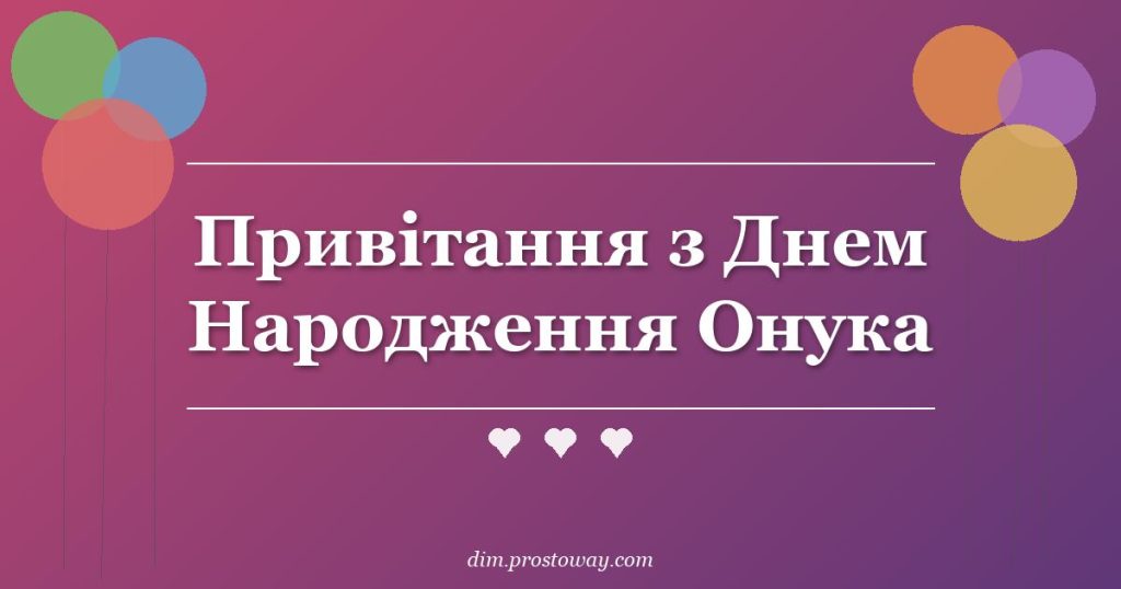 Привітання з Днем Народження Онука