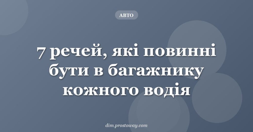 7 речей, які повинні бути в багажнику кожного водія